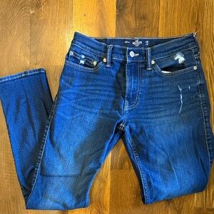 Hollister Men's Skinny Jeans in Dark Blue